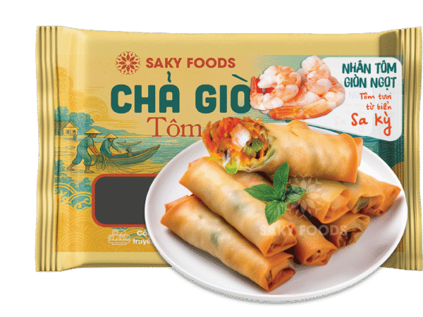 Chả Giò Tôm Saky Foods – Vỏ giòn rụm, nhân tôm thơm ngon khó cưỡng
